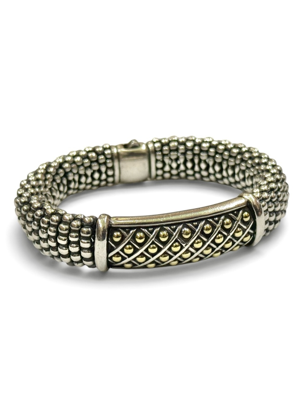 Lagos Caviar 750 (Gold) and 925 (Sterling Silver) Two-Tone Bracelet